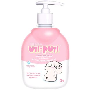 Шик Уті-Путі, 300 г, Крем-мило дитяче, з екстрактом алое вера та звіробою, 0 +, з дозатором