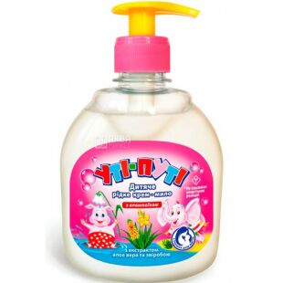 Шик Уті-Путі, 300 г, Крем-мило дитяче, з екстрактом алое вера та звіробою, 0 +, з дозатором