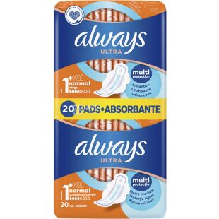 Always Ultra Normal, 20 шт., Гигиенические прокладки, 4 капли