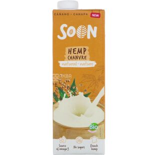 Soon Organic Hemp, 1 л, Конопляний напій, органічний, без цукру