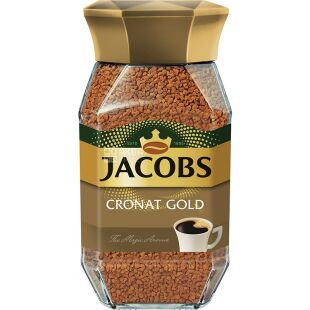 Jacobs Cronat Gold, 200 г, Якобз, Кава розчинна, світлого обсмаження