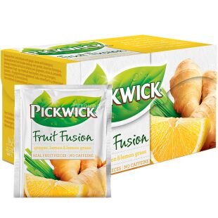 Pickwick Fruit Fusion, 20 шт. х 2 г, Чай фруктово-травяной, имбирь-лемонграсс