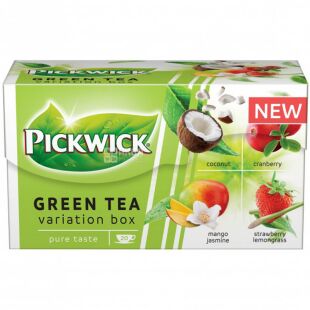 Pickwick Variation Box, 20 шт. х  1,5 г, Смесь зеленого и травяного чая с кусочками фруктов