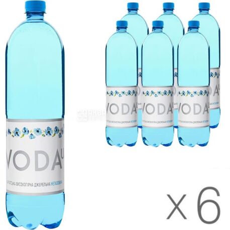 Voda UA, Упаковка 6 шт. х 1,5 л, Вода негазована, ПЕТ
