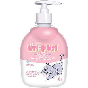 Шик Ути-Пути, 300 г, Крем-мыло детское, с экстрактом алоэ вера и зверобоя, 0 +, с дозатором