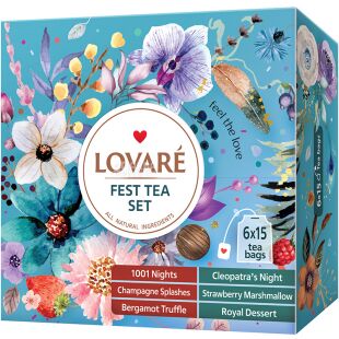 Lovare Fest tea, 90 шт. х 1,75 г, Коллекция чая Ловаре, ассорти