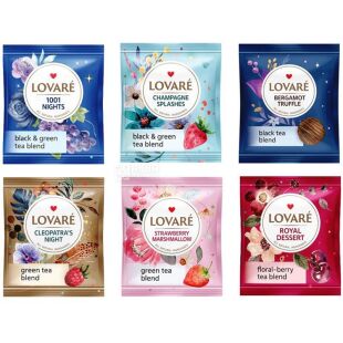 Lovare Fest tea, 90 шт. х 1,75 г, Коллекция чая Ловаре, ассорти