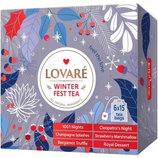 Lovare Fest tea, 90 шт. х 1,75 г, Коллекция чая Ловаре, ассорти