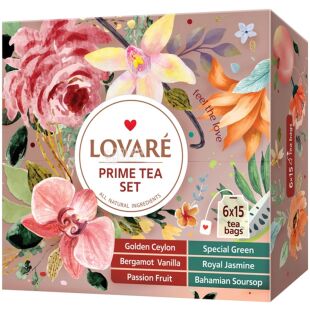 Lovare Prime Tea Set, 90 шт. х 1,75 г, Колекція чаю Ловаре, асорті