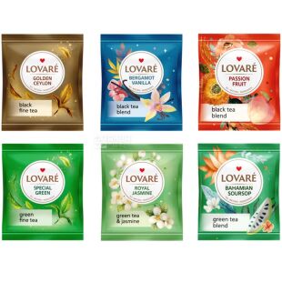 Lovare Prime Tea Set, 90 шт. х 1,75 г, Коллекция чая Ловаре, ассорти