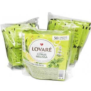 Lovare Citrus Melissa, 50 шт. х 1,5 г, Чай зелений, Цитрусова меліса