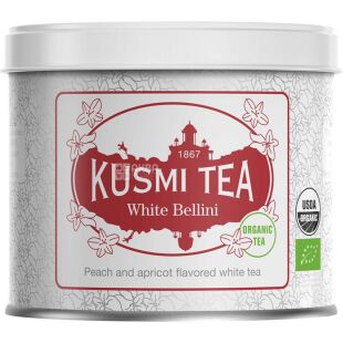 Kusmi Tea White Bellini, 90 г, Чай белый Беллини, органический, ж/б