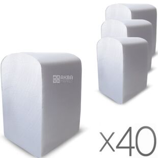 Papero, 40 упаковок по 200 аркушів, Туалетний папір целюлозний, листовий, Z-складання, 2-х шаровий, білий, 110х225 мм