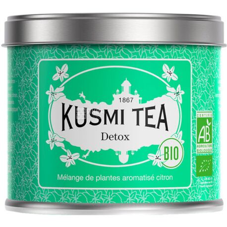 Kusmi Tea, Detox, 100 г, Органический бленд зеленого, травяного и чая мате, ж/б