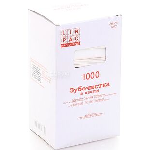 Linpac, 1000 шт., Зубочистки бамбукові, в індивідуальній паперовій упаковці