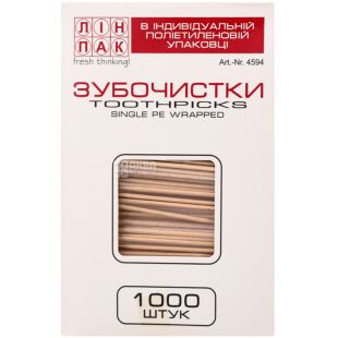 Linpac, 1000 шт., Зубочистки бамбукові, в індивідуальній ПЕТ-упаковці