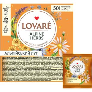 Lovare Alpine Herbs, 50 шт. х 1,5 г, Травяной чай, Альпийский луг