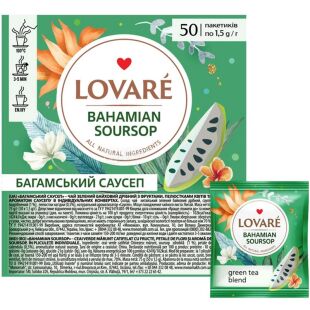 Lovare Bahamian Soursop, 50 шт. х 1,5 г, Чай зелений, Багамський саусеп