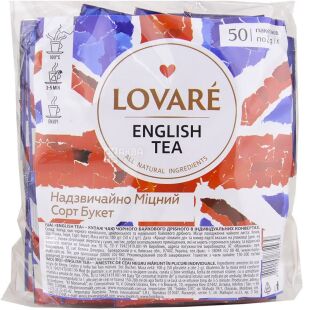 Lovare English Tea, 50 шт. х 2 г, Чай чорний байховий, міцний