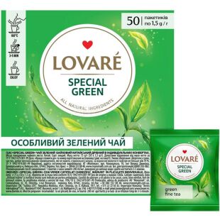 Lovare Special green, 50 шт. х 1,5 г, Чай зелений байховий, особливий