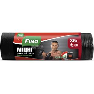 Fino, Міцні, 30 шт., Пакети для сміття, без затягувань, в асортименті, 35 л