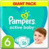Pampers Active Baby-Dry Extra large, Giant Pack, 56 шт., Памперс, Подгузники-трусики, Размер 6, 13-18+ кг