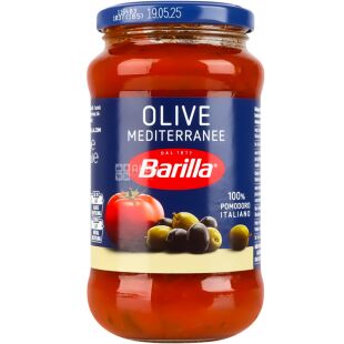 Barilla, Olive, 400 г, Соус Оливковий, з томатами, скло