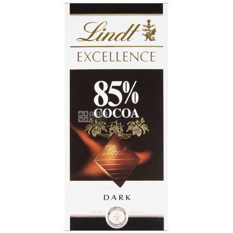 Lindt, 100 г, черный шоколад, 85% какао, Excellence, Dark