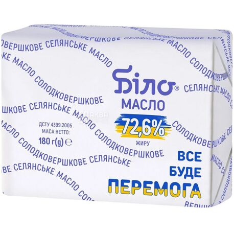 Белоцерковское Крестьянское, 180 г, Масло сладкосливочное, 72,6%