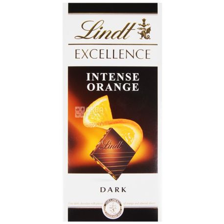 Lindt Excellence, Intense Orange, 100 г, Линдт, Черный шоколад с апельсином, 47% какао