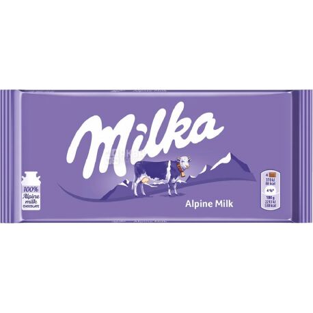Milka, 90 г, молочный шоколад, без добавок 