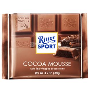 Ritter Sport, 100 г, Ритер Спорт, Молочный шоколад Какао-мусс