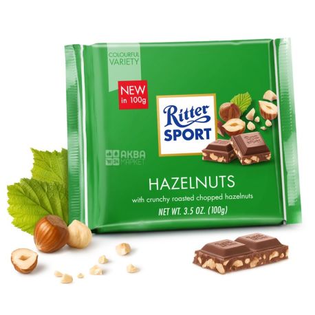Ritter Sport, 100 г, молочный шоколад, с лесными орехами