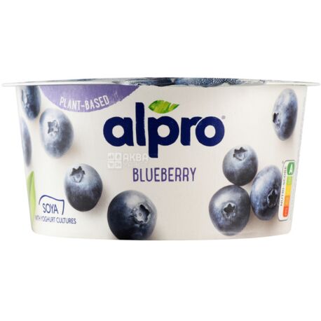 Alpro, Blueberry, 150 г, Алпро, Соєвий йогурт з чорницею, 3%
