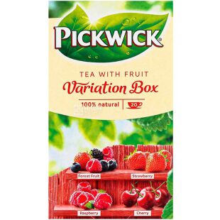 Pickwick Variation Box, 20 шт. х 1,5 г, Чай черный с кусочками ягод и фруктов, 4 вкуса