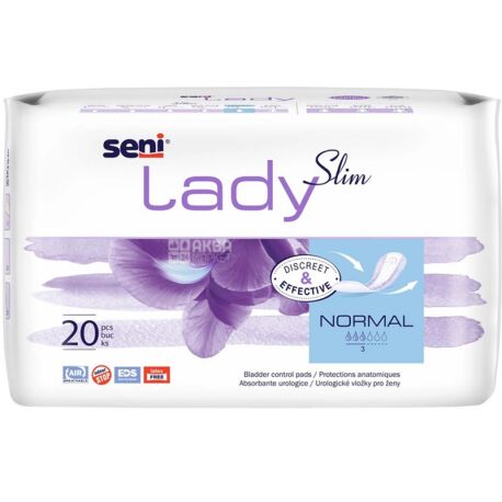 Seni, Lady Normal Slim, 20 шт, Прокладки урологические, 3 капли