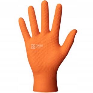 Mercator GoGrip PRO, 50 шт., Размер ХL, Меркатор, Перчатки нитриловые текстурные, нестерильные, неопудренные, оранжевые