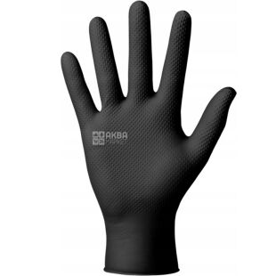 Mercator GoGrip PRO, 50 шт., Размер ХL, Меркатор, Перчатки нитриловые текстурные, нестерильные, неопудренные, черные