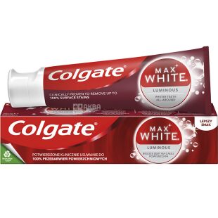 Colgate Max White Luminous, 75 мл, Зубная паста Люминос, отбеливающая