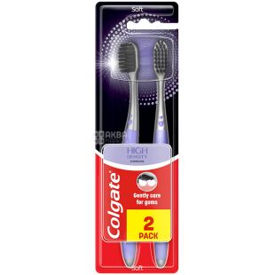 Colgate High Density, 1+1, Зубная щетка Черный уголь, мягкая