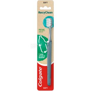 Colgate RecyClean, 1 шт., Зубная щетка для глубокой чистки, из переработанного пластика, мягкая