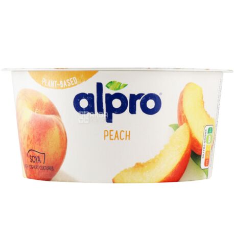 Alpro, Peach,150 г, Алпро, Соевый йогурт с персиком, 3%