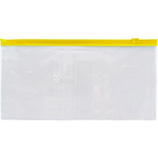 Axent DL, 1 шт., Папка-конверт на застежке zip-lock, желтая, 233 х 113 мм