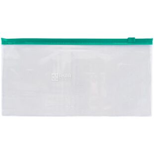 Axent DL, 1 шт., Папка-конверт на застежке zip-lock, зеленая, 233 х 113 мм