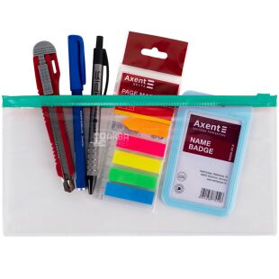 Axent DL, 1 шт., Папка-конверт на застібці zip-lock, зелена, 233 х 113 мм