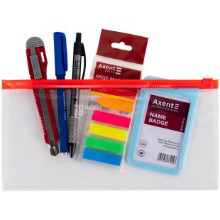 Axent DL, 1 шт., Папка-конверт на застежке zip-lock, красная, 233 х 113 мм