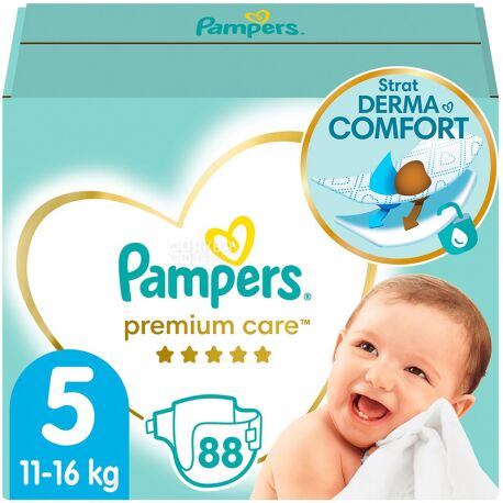 Pampers Premium Care, 88 шт., Памперс Підгузки, Розмір 5, 11-16 кг