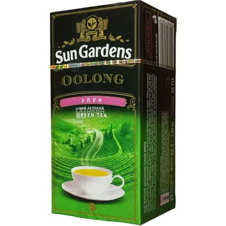Sun Gardens, Oolong, 25 пак.х 1,7 г, Чай Сан Гарденс Улун зелений