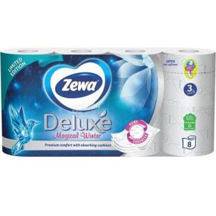 Zewa Deluxe Magical Winter, 8 рул., Туалетний папір 3-х шаровий, білий, 19,3 м