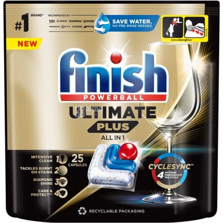 Finish Ultimate Plus All in 1, 25 pcs., Finish, Dishwasher Tablets - buy  Dishwasher Tablets in Kyiv suburbs, water delivery AquaMarket